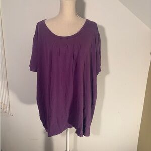 5x plus size women’s feather floral Catherines T Shirt  Top casual cotton blend